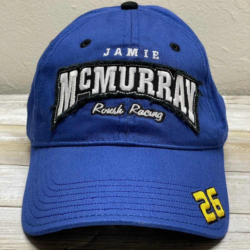Jamie McMurray Team Caliber Roush Racing Frayed Name  Cap Blue Size Adjustable